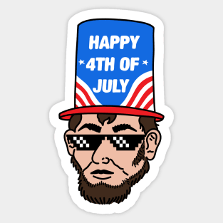 4th of July Abraham Lincoln Funny Independence Day Sticker